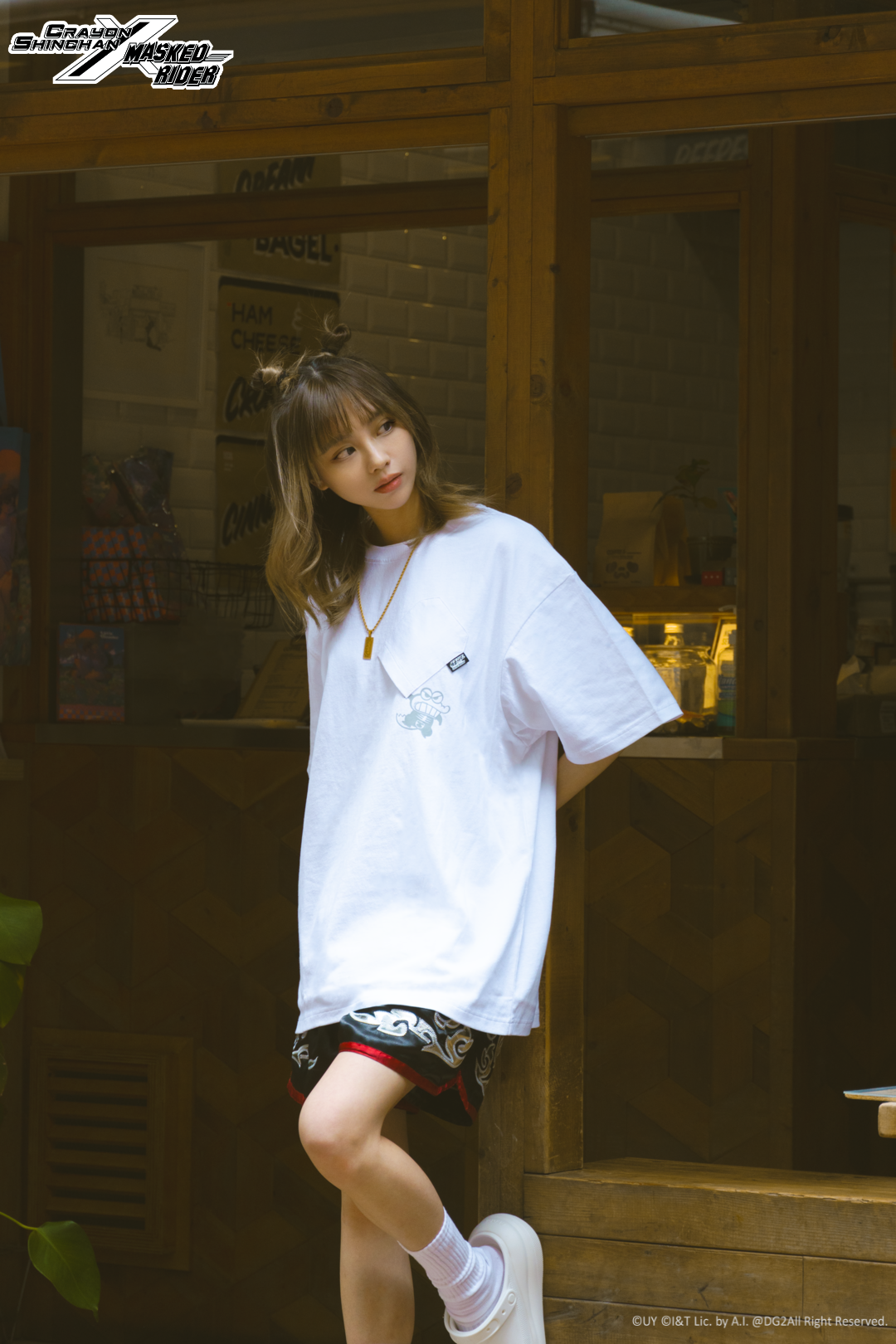 Crayon Shinchan x Masked Rider – Waniyama-san x Shocker Combatman Tee - White - DGSQUARED