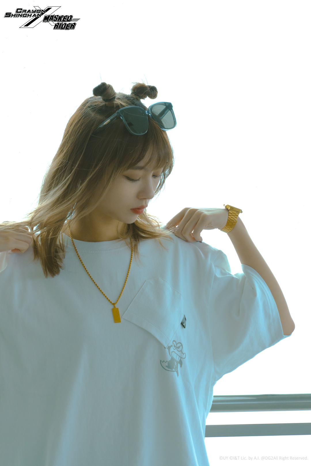 Crayon Shinchan x Masked Rider – Waniyama-san x Shocker Combatman Tee - White - DGSQUARED