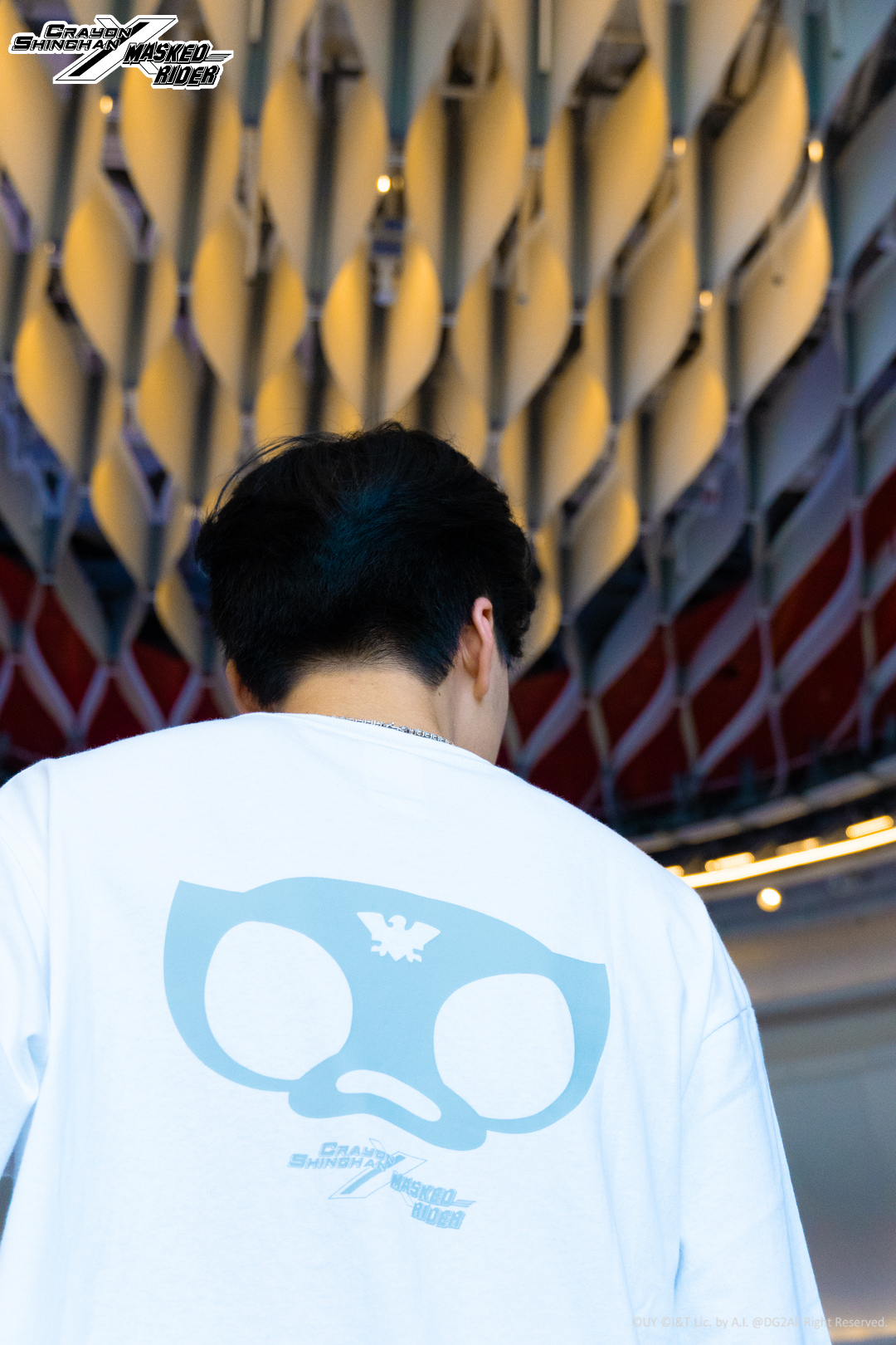 Crayon Shinchan x Masked Rider – Waniyama-san x Shocker Combatman Tee - White - DGSQUARED