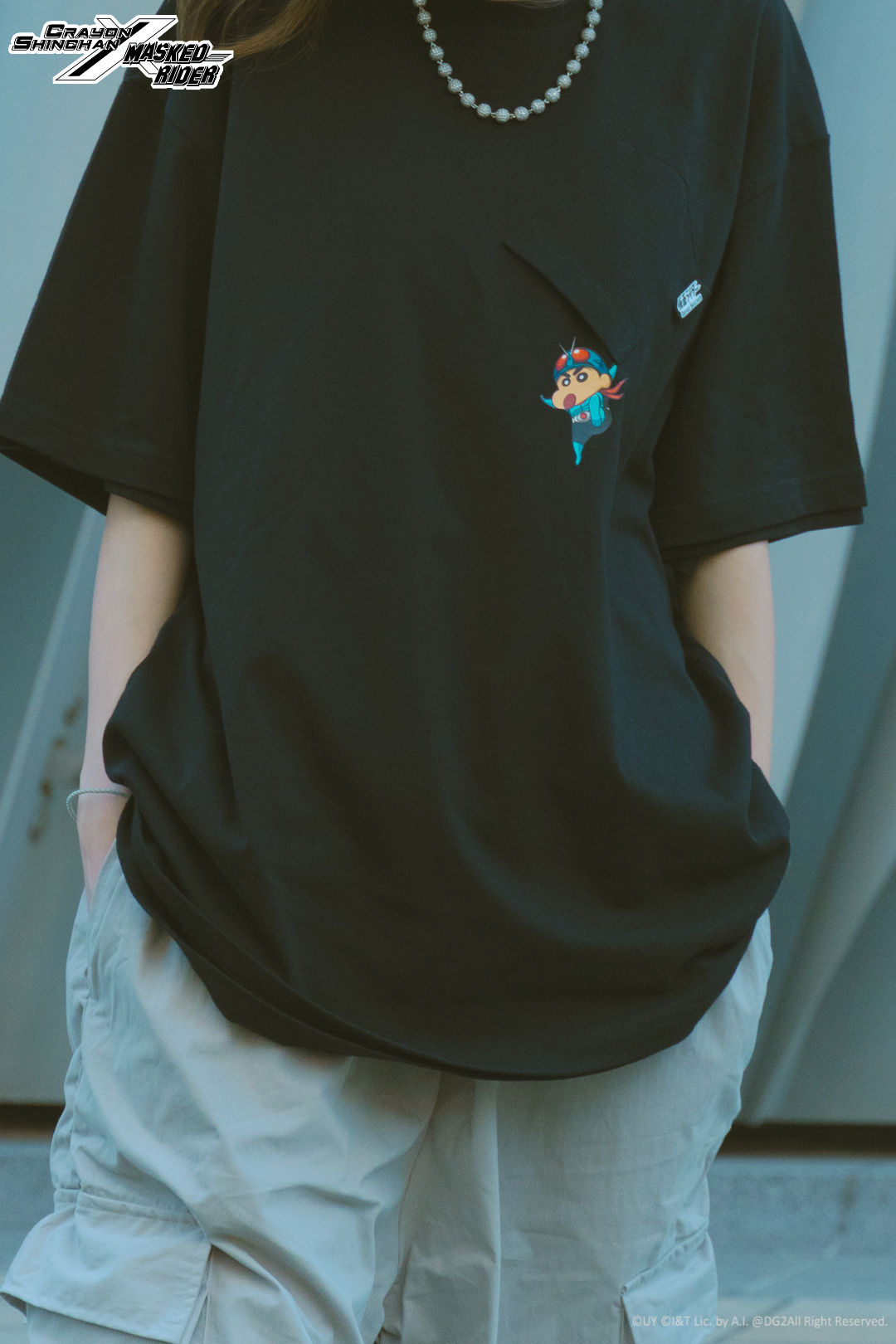 Crayon Shinchan x Masked Rider – MASKED RIDER 1 Tee - Black - DGSQUARED