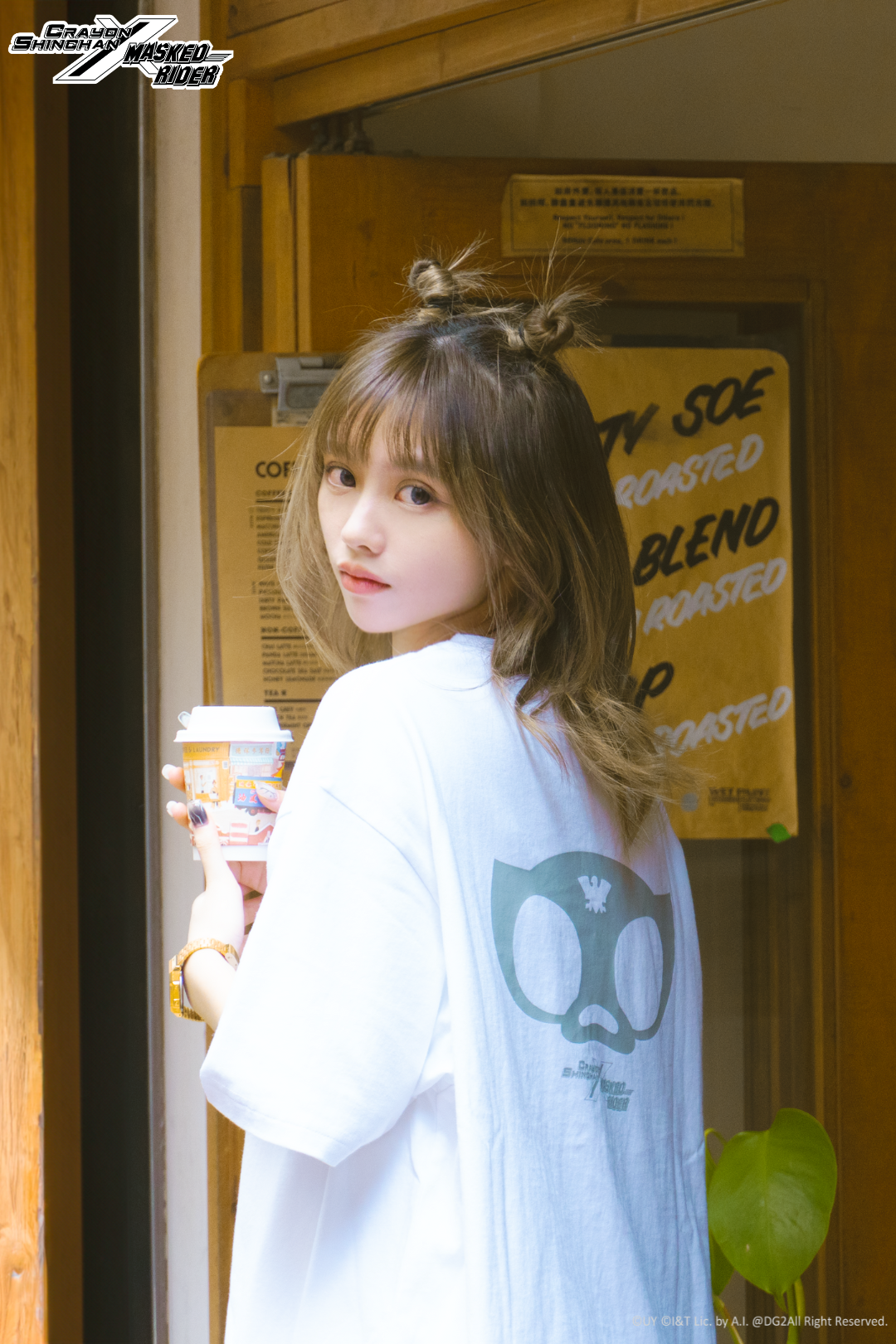 Crayon Shinchan x Masked Rider – Waniyama-san x Shocker Combatman Tee - White - DGSQUARED