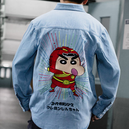 Crayon Shinchan x Super Sentai - DGSARTOR Shirt Blue