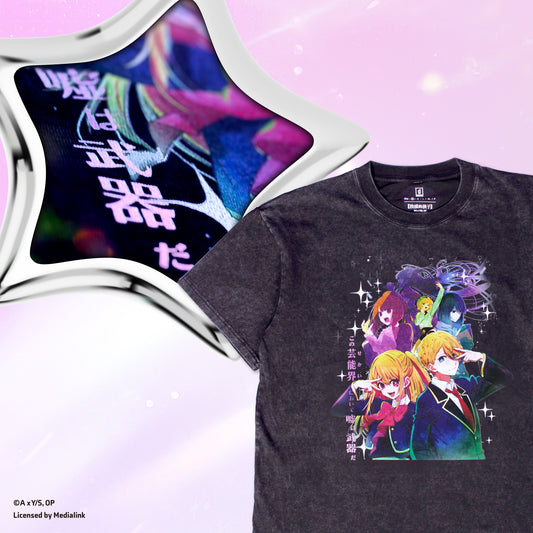 【OSHI NO KO】 - Tshirt (Washed Black - Group)